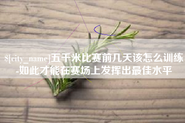 银川五千米比赛前几天该怎么训练-如此才能在赛场上发挥出最佳水平