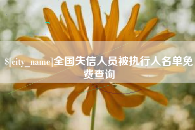 银川全国失信人员被执行人名单免费查询