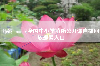 银川全国中小学消防公开课直播回放观看入口