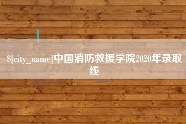 银川中国消防救援学院2020年录取线
