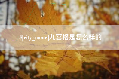 银川九宫格是怎么样的